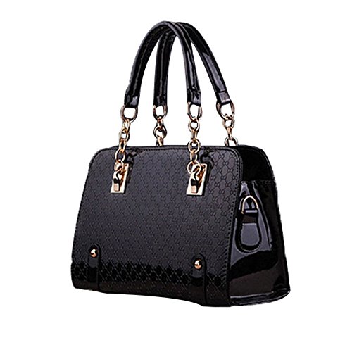 niceeshop(TM) Mode Exquis Relief en Cuir PU Sac à Main de la Femme (Noir) niceeshop(TM) Mode Exquis Relief en Cuir PU Sac à Main de la Femme (Noir)