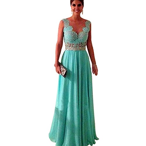 Etosell Mousseline De Soie Womens Dentelle Robe Longue SML (Medium, Vert) Etosell Mousseline De Soie Womens Dentelle Robe Longue SML (Medium, Vert)