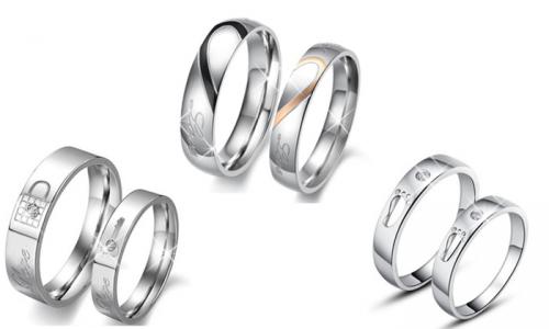 Bague True Love, Baby Foot ou Lock Love en acier rhodié, ornée de SWAROVSKI ELEMENTS Bague True Love, Baby Foot ou Lock Love en acier rhodié, ornée de SWAROVSKI ELEMENTS