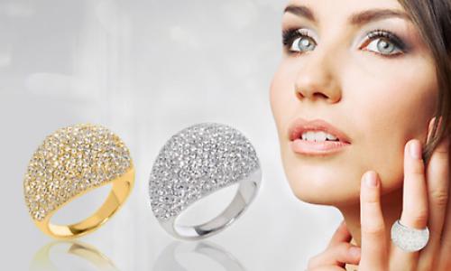 Bagues bombéesornées de 180 cristaux SWAROVSKI ELEMENTS Bagues bombéesornées de 180 cristaux SWAROVSKI ELEMENTS