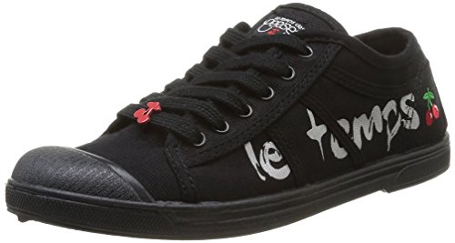Le Temps des Cerises Ltc Basic 02, Baskets mode femme - Noir (Painting Mono Black), 38 EU