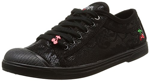 Le Temps des Cerises Basic 02 Mono, Sneakers Basses femme, Noir (Mono Dentelle Black), 39 EU