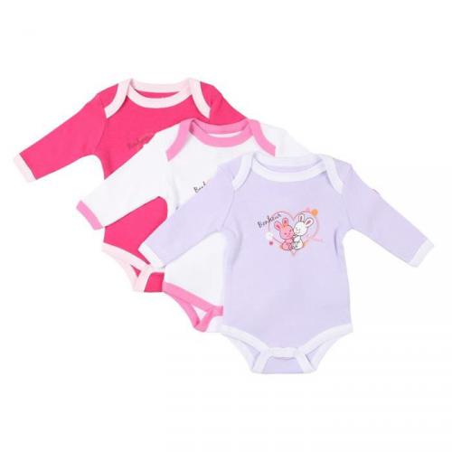 ZAZA AND YAYA Lot de 3 bodies 100% Coton Bébé Fille