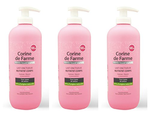 Corine de farme - Femme - Soin corps - Lait Onctueux Nutritif Corps - 500 ml - lot de 3 Corine de farme - Femme - Soin corps - Lait Onctueux Nutritif Corps - 500 ml - lot de 3