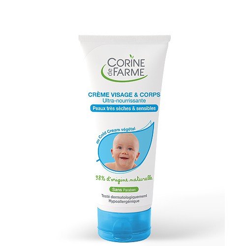 Corine de farme - Bébé - Crème Visage et Corps Ultra-nourrissante au Cold Cream Végétal pour Bébé - 100 ml Corine de farme - Bébé - Crème Visage et Corps Ultra-nourrissante au Cold Cream Végétal pour Bébé - 100 ml
