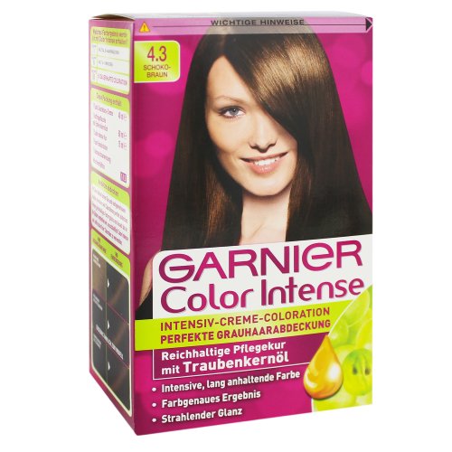 3 x Garnier Couleur Intense 4.3. Chocolate Brown / couverture parfaite des cheveux gris 3 x Garnier Couleur Intense 4.3. Chocolate Brown / couverture parfaite des cheveux gris