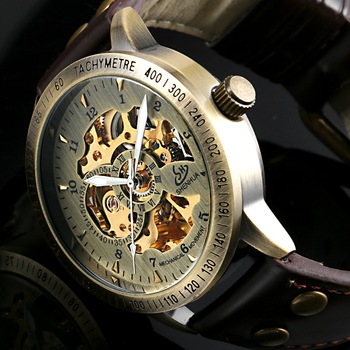 montre analogique élégant cadran automatique Bronze montre analogique élégant cadran automatique Bronze