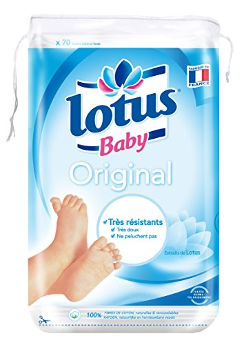 Lotus Baby Original Maxi Cotons Carrés Bi-Faces 70 Cotons - Lot de 10 Lotus Baby Original Maxi Cotons Carrés Bi-Faces 70 Cotons - Lot de 10