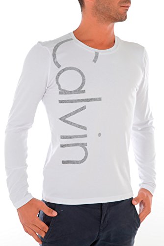 Calvin klein jeans - Calvin Klein Jeans: T-shirt blanc a manches longues (L) Calvin klein jeans - Calvin Klein Jeans: T-shirt blanc a manches longues (L)