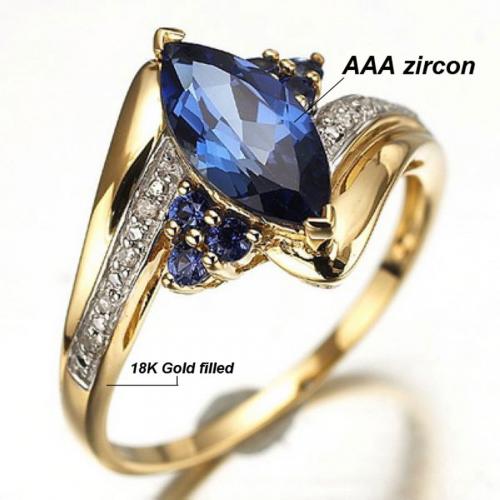 anneaux de mariage 18 k Gold Filled bague de fiançailles