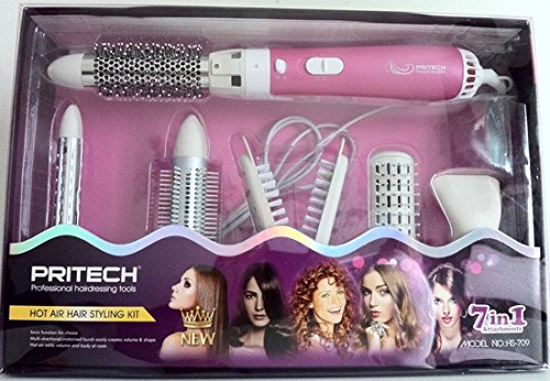 COFFRET COIFFURE BROSSE SOUFFLANTE 7 EN 1 ROSE SÈCHE CHEVEUX LISSEUR BRUSHING FER