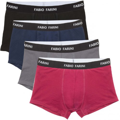 Lot de 4 Boxer Homme Fabio Farini, taille:M;couleur:1x Rouge 1x Noir 1x Gris 1x Bleu Lot de 4 Boxer Homme Fabio Farini, taille:M;couleur:1x Rouge 1x Noir 1x Gris 1x Bleu