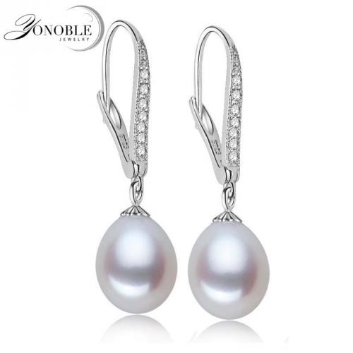 Boucles d'oreilles argent, Yonoble belle perle d'eau douce
