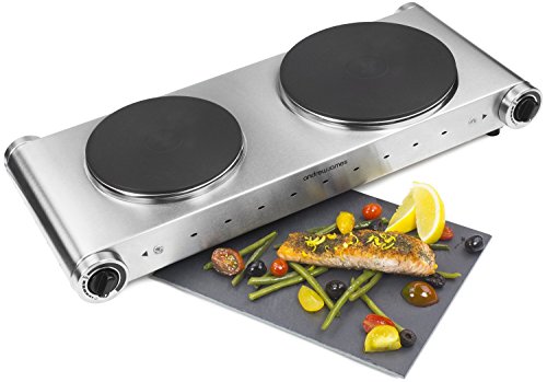 Andrew James - Double Plaque De Cuisson Électrique Premium - En Acier Inox - 1500 Watts & 1000 Watts - 2 Ans Garantie