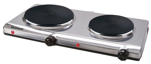 Techwood - PLAQUE ELECTRIQUE INOX DOUBLE