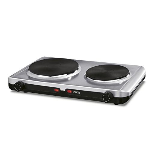 Princess 302202 Plaque de Cuisson Double Silver