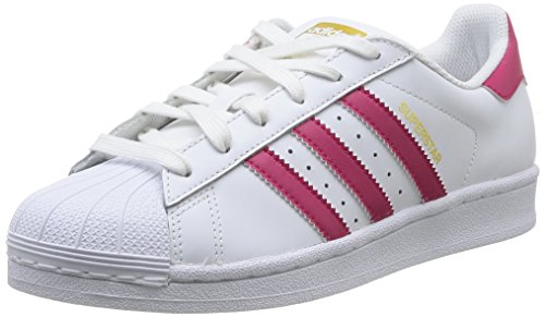 Adidas B23644, Chaussures de basketball Fille, Multicolore (Ftwwht/Bopink/Ftwwht), 36