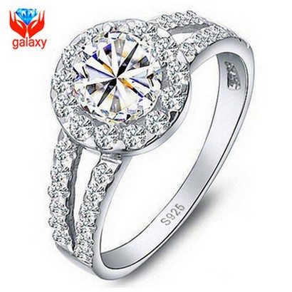 Anneaux de mariage pour les femmes 925 Sterling argent 1.25ct suisse CZ diamant