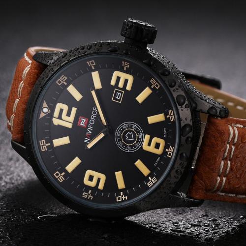 montres hommes Quartz heure et Date horloge homme en cuir armée militaire bracelet étanche