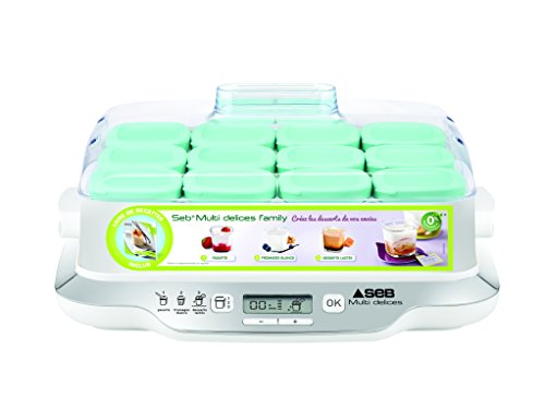 Seb YG6581FR Family Yaourtière Multidélices 12 Pots Blanc/Métal