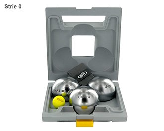 Cadeaux.com - 3 Boules de Pétanque de Compétition Personnalisées Obut - Mallette 3 Boules Pro Obut - 74 mm, 700 g, strie 0 Cadeaux.com - 3 Boules de Pétanque de Compétition Personnalisées Obut - Mallette 3 Boules Pro Obut - 74 mm, 700 g, strie 0