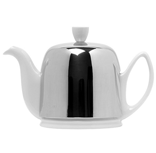 Guy Degrenne 211989 Théière pour 6 Tasses Acier Inoxydable/Porcelaine Blanc Guy Degrenne 211989 Théière pour 6 Tasses Acier Inoxydable/Porcelaine Blanc