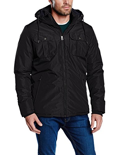 Jack & Jones 12095469 - Parka imperméable - Manches longues - Homme - Noir (Black/Reg) - Large (Taille fabricant: Large)