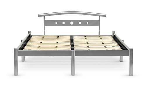 Lit double Ultra-Design SULTAN© métal 140x200 cm avec sommier à lattes en bois certifié FSC et tête de lit Déco Lit double Ultra-Design SULTAN© métal 140x200 cm avec sommier à lattes en bois certifié FSC et tête de lit Déco
