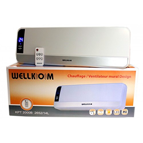 Chauffage mural soufflant blanc WELLKOM 2000W Chauffage mural soufflant blanc WELLKOM 2000W