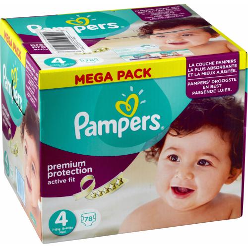 Couches Active Fit Taille 4 (Maxi) 7-18 kg Mega Pack Pampers x78 Couches Active Fit Taille 4 (Maxi) 7-18 kg Mega Pack Pampers x78