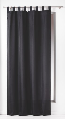 Douceur d'Intérieur 1600832 Rideau à Passants Polyester Uni Essentiel Noir 140 x 260 cm Douceur d'Intérieur 1600832 Rideau à Passants Polyester Uni Essentiel Noir 140 x 260 cm