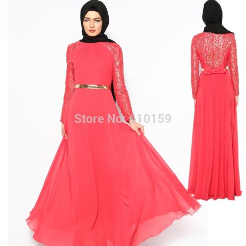 robe de soirée 2015 musulmane robes de soirée a-ligne manches longues Fuchsia dentelle Sash Hijab islamique dubaï Abaya Kaftan robe de soirée 2015 musulmane robes de soirée a-ligne manches longues Fuchsia dentelle Sash Hijab islamique dubaï Abaya Kaftan