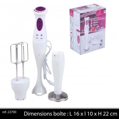 BATTEUR 400W MIXEUR PLONGEANT DE CUISINE AVEC FOUET POUR BLANC NEIGE ET MIXER PONGEANT A SOUPE