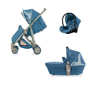 BREVI Poussette Combinée Trio Crystal Bleu BREVI Poussette Combinée Trio Crystal Bleu
