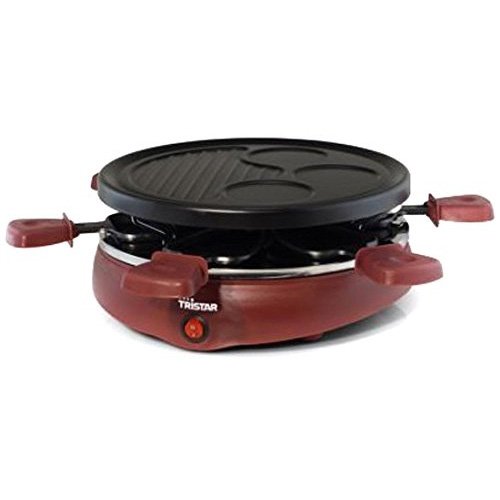 TRISTAR Appareil à raclette 6 coupelles - Plaque chauffante et crêpière