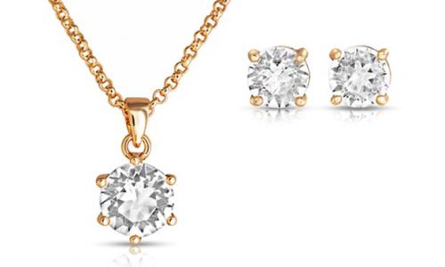 Coffret Solitaire X3 Parures Ornées de Cristaux SWAROVSKI 