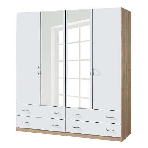 Rauch Packs Armoire à portes battantes Case IV - Blanc alpin / Imitation chêne de Sonoma - 91 cm - 2 portes Rauch Packs Armoire à portes battantes Case IV - Blanc alpin / Imitation chêne de Sonoma - 91 cm - 2 portes