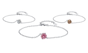 Bracelet Circle en métal rhodié argenté orné de cristaux SWAROVSKI Bracelet Circle en métal rhodié argenté orné de cristaux SWAROVSKI