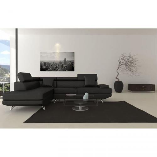 SCOOP XL Canapé d'angle gauche simili 4 places - 259x182x80 cm - Noir SCOOP XL Canapé d'angle gauche simili 4 places - 259x182x80 cm - Noir