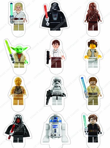12 × Décorations Cakeshop comestibles PRÉ-DÉCOUPÉES Lego Star Wars 12 × Décorations Cakeshop comestibles PRÉ-DÉCOUPÉES Lego Star Wars