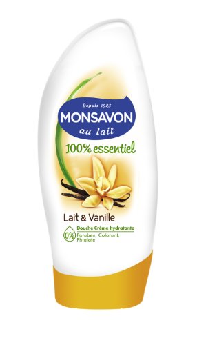 Monsavon gel douche 100% essentiel lait et vanille 250ml Monsavon gel douche 100% essentiel lait et vanille 250ml