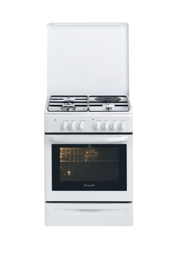 Brandt KMP1015W Cuisinière Mixte Gaz et Electrique Largeur : 60 cm Classe: A Blanc Brandt KMP1015W Cuisinière Mixte Gaz et Electrique Largeur : 60 cm Classe: A Blanc