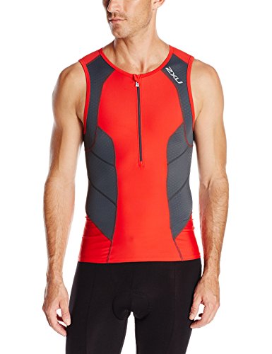 2XU Mens Perform Tri Singlet Neon Red/Charcoal MT2850 Sizes- - Medium 2XU Mens Perform Tri Singlet Neon Red/Charcoal MT2850 Sizes- - Medium