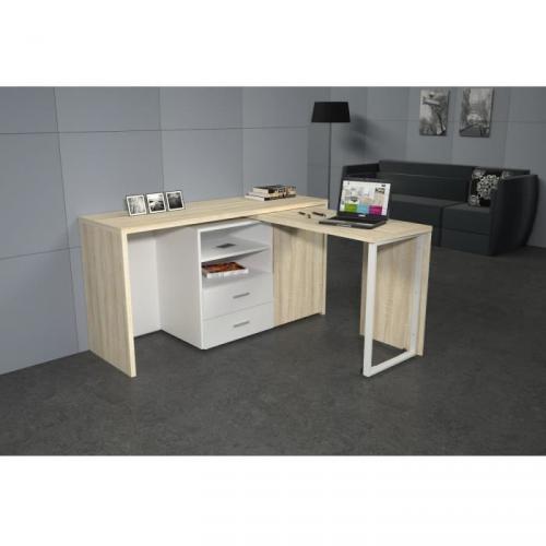 Mini Office Ensemble Bureau blanc décor chêne sonoma Mini Office Ensemble Bureau blanc décor chêne sonoma