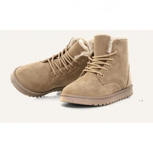 Femme nubuck mi-mollet mocassin chaussures Bottes de neige beige Femme nubuck mi-mollet mocassin chaussures Bottes de neige beige