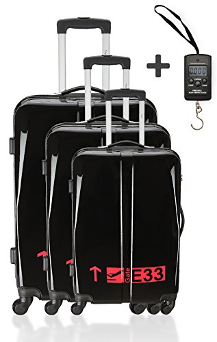 Ez-Voyage - Gate - Set De 3 Valises Avec Cadenas 20/24/28 Inch + Pese-Bagage - Noir/Rouge Ez-Voyage - Gate - Set De 3 Valises Avec Cadenas 20/24/28 Inch + Pese-Bagage - Noir/Rouge