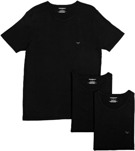 Emporio Armani Knit 3 Pack - T-Shirt - Uni - Homme - Noir (Nero) - Large (Taille Fabricant: L) Emporio Armani Knit 3 Pack - T-Shirt - Uni - Homme - Noir (Nero) - Large (Taille Fabricant: L)