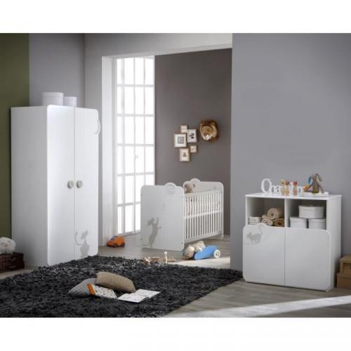 KITTY Chambre Complète : Lit Armoire Commode KITTY Chambre Complète : Lit Armoire Commode