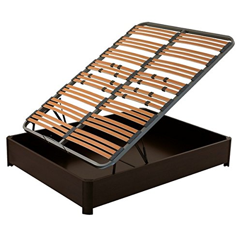 Lit Coffre Wengé Relevable 140 Cm