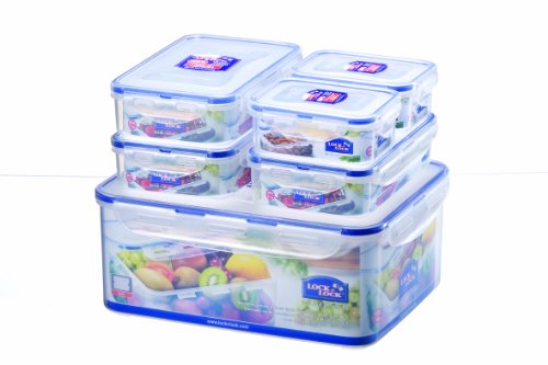 Lock & Lock HPL836SB Lot de 6 boîtes alimentaires